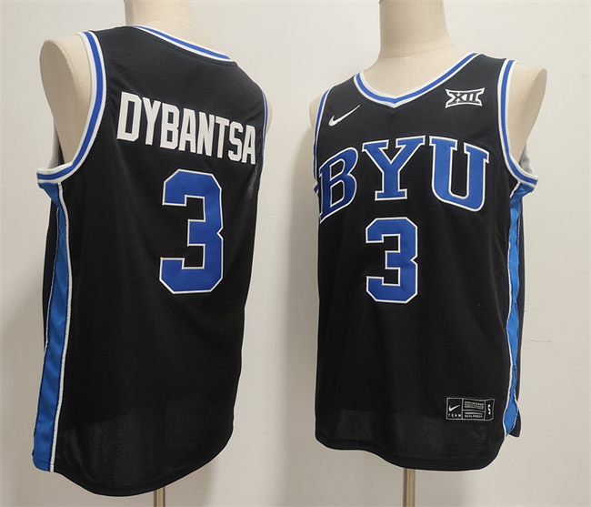 Men's Black Duke Blue Devils #3 AJ Dybantsa Stitched Basketball Jersey